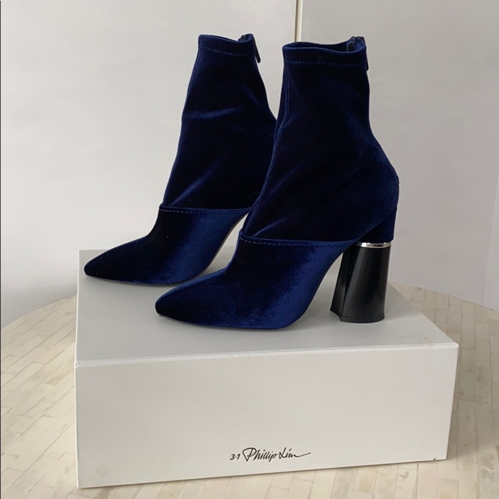 3.1 Phillip Lim Kyoto Blue Velvet Bootie